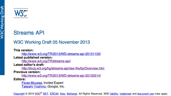 W3C WD Streams API